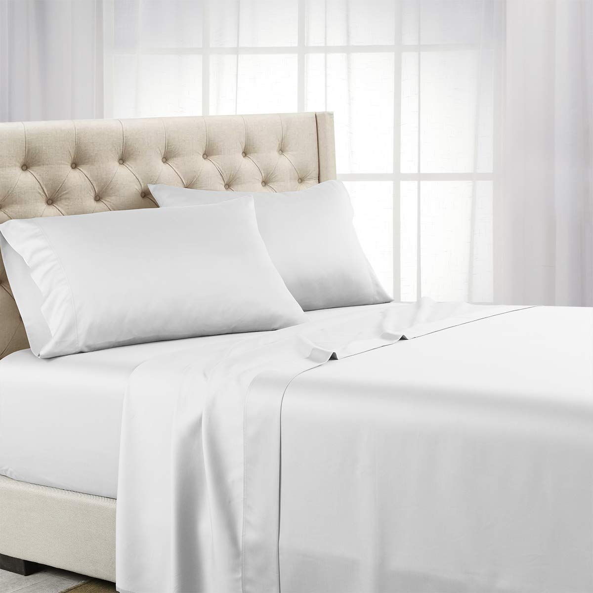Royal Hotel Split King Tencel Lyocell Sheets Set, 600 Thread - Product Imagery