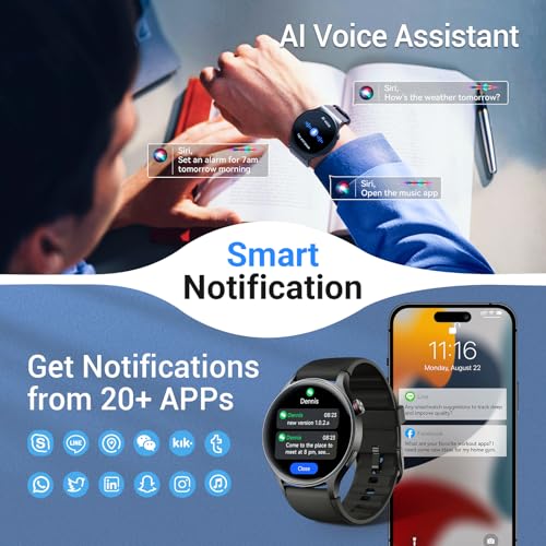 Fitpolo Smart Watch for Men Women,1.3" AMOLED Touchscreen - Product Imagery