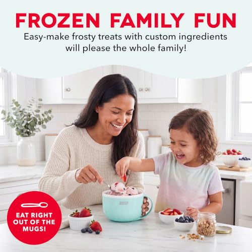 Dash My Mug Ice Cream Maker Bundle, 2 Half-Pint Freezer Mugs, - Product Imagery