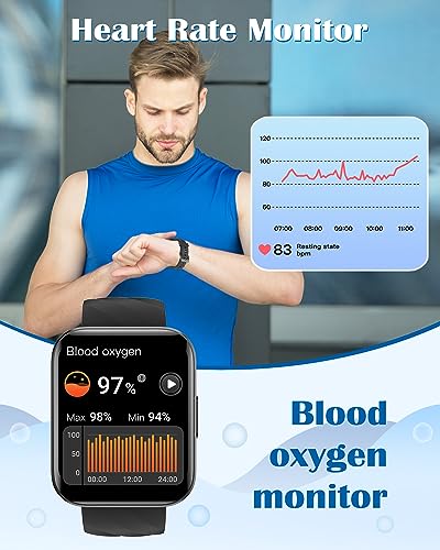 RUIMEN Smart Watches for Men Women, Bluetooth Calls, Fitness - Product Imagery