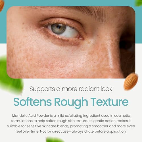 Mandelic Acid Powder 99.9% Purity, Cosmetic Grade DIY Skincare - Product Imagery
