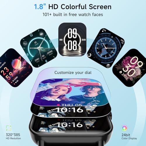 Smart Watches for Men Women, Alexa Built-in, 1.8" Smartwatch - Product Imagery