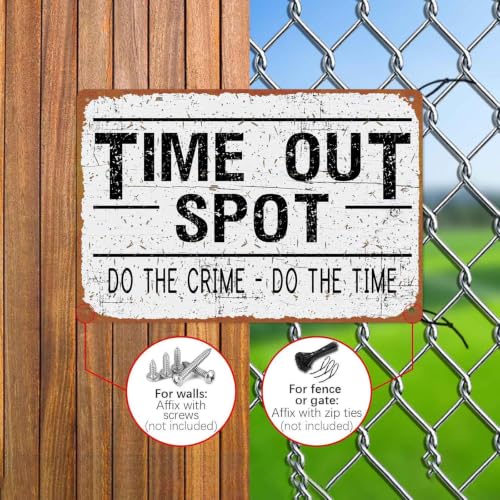 Vintage Time Out Spot Metal Sign 8x12 Inch Aluminum Retro Slogan - Product Imagery