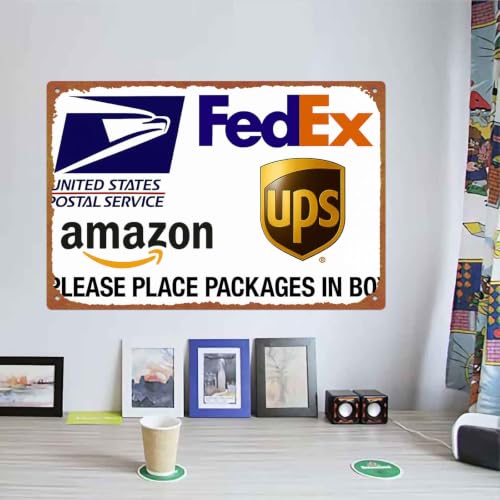 8x12 Inch Aluminum Sign, Please Place Packages Here Delivery - Product Imagery