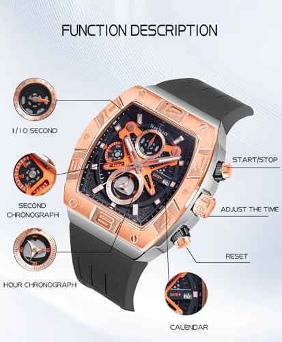 Watches for Men Luxury Quartz Casual Chronograph 3ATM Waterproof - Product Imagery