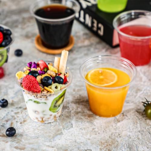 Lamosi 100 Pack 9 oz Clear Plastic Cups Disposable Cups - Product Imagery