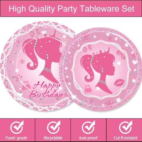 Pink Girl Happy Birthday Party Decorations Pink Princess - Product Imagery