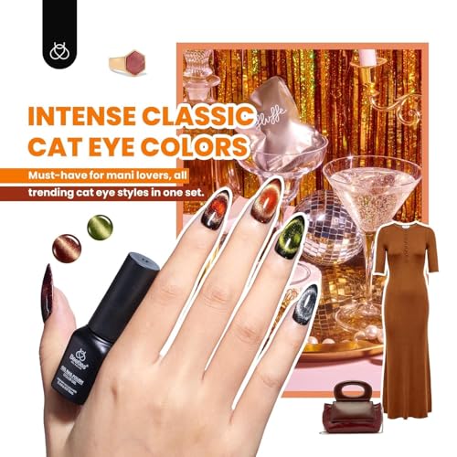 Beetles Cat Eye Gel Nail Polish Set, 20 Colors Fall Cat Eye - Product Imagery
