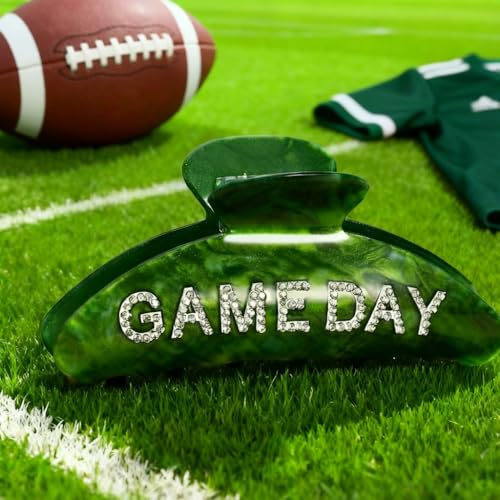 Game Day Hair Clips for Women Modern large Sport Claw Clip Green - Product Imagery