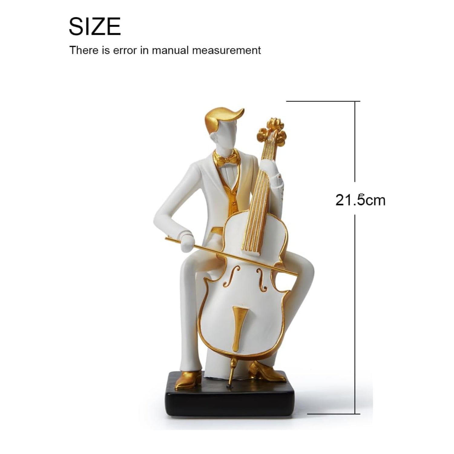 HAUCOZE musician figurine sculpture featuring a cello and piano, decorative music decor statue for home or office.