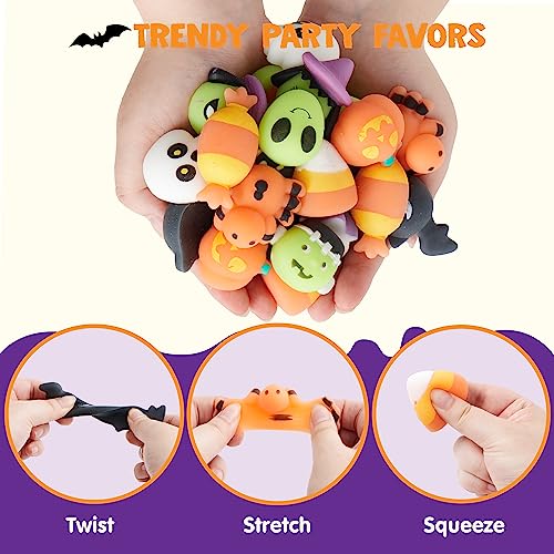 JOYIN 36 Pcs Halloween Mochi Squishy Toy in Blind Bags with 12 - Product Imagery
