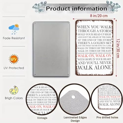 8x12 Inch Aluminum Metal Sign, Inspirational Quote Wall Decor, - Product Imagery