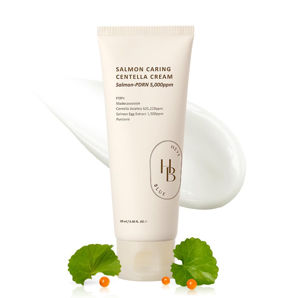HEVEBLUE Salmon Caring Centella Cream - HEVEBLUE Official Imagery - 2