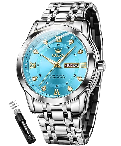 OLEVS Watch for Men Skeleton Business Dress Stainless Steel - Product Imagery