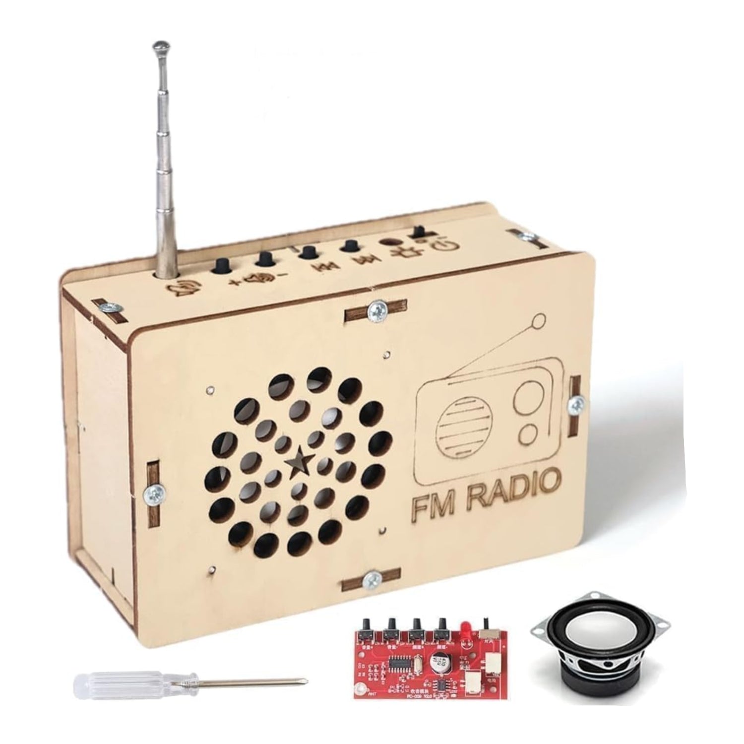 ANNISOKA STEM science kit for kids ages 6-8-13, DIY radio building craft with colorful components and electronic parts.