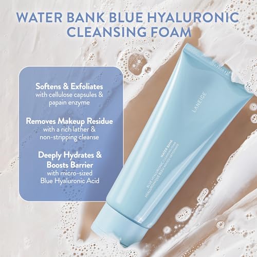 LANEIGE Water Bank Cleansing Foam: Hydrating Face Wash and - Product Imagery