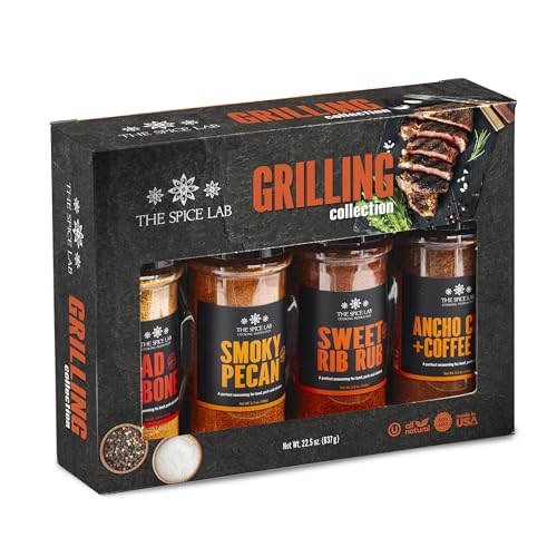 The Spice Lab Grilling Spices and Seasonings Gift Set Kit, 4 BBQ - Product Imagery