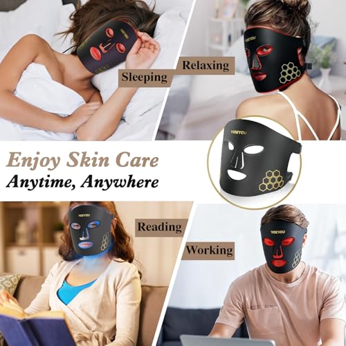 Red Light Therapy for Face, 850nm Near Infrared LED Face Mask - Product Imagery