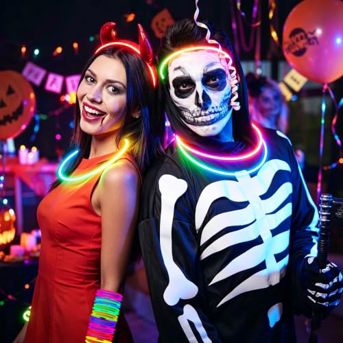 800Pc Glow Sticks Bulk with Connectors,Glow Bracelets&Necklaces - Product Imagery