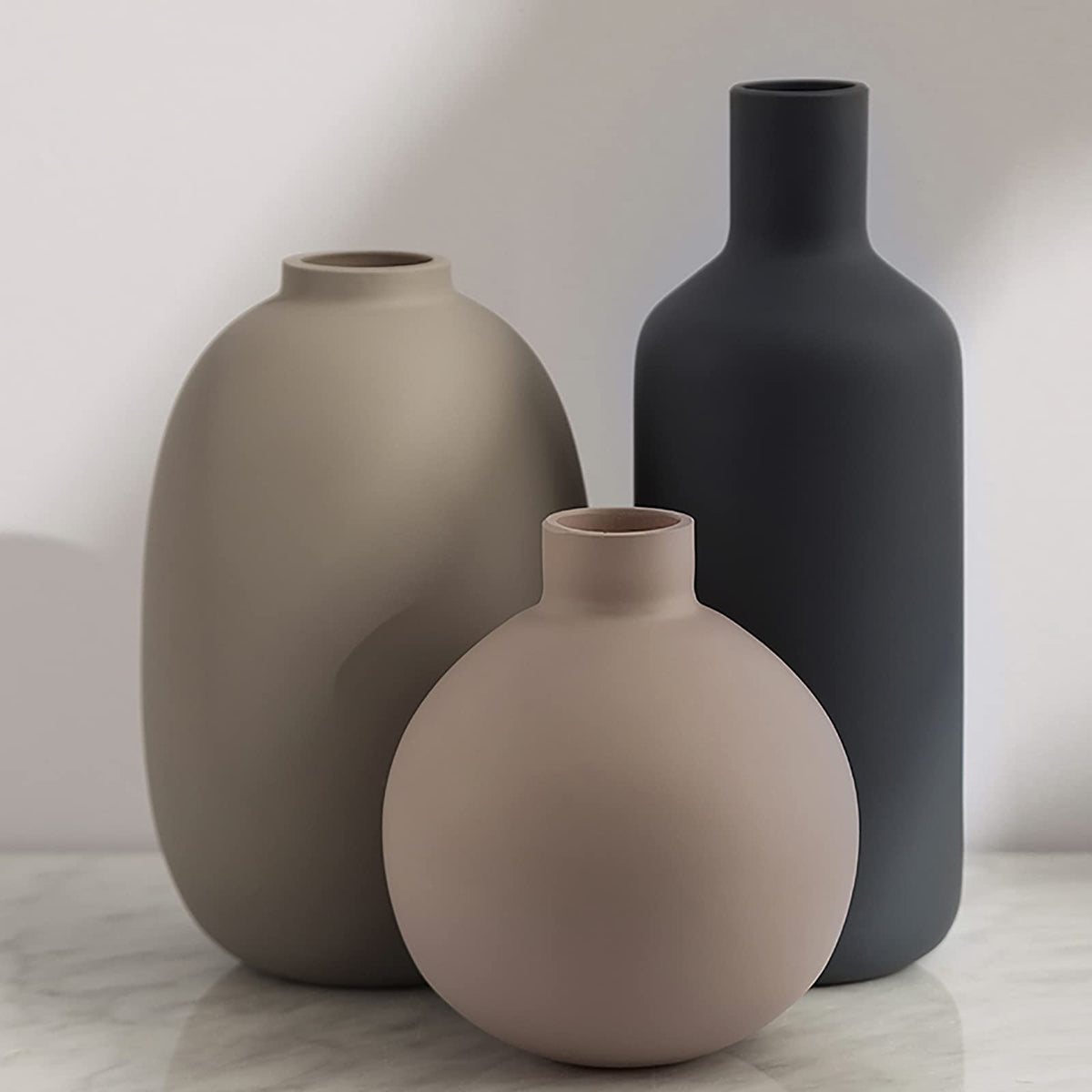Smiletag Ceramic Modern Farmhouse Vase Neutral Small for - Smiletag Official Imagery - 1
