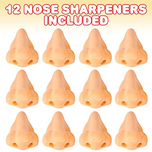 ArtCreativity Nose Pencil Sharpeners for Kids (Pack of 12) Cool - Product Imagery