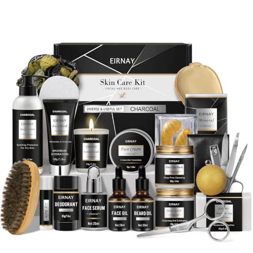 Gifts for Men 21PCS Skin Care Set for Men Charcoal Spa Gift - EIRNAY Official Imagery - 1