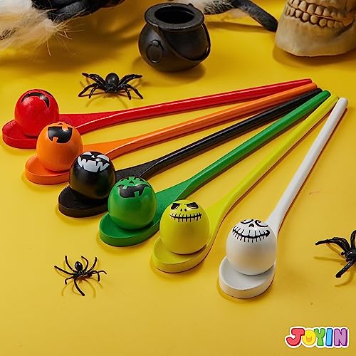 JOYIN 6 Pcs Halloween Egg and Spoon Race Game Set; Eyeballs and - Product Imagery