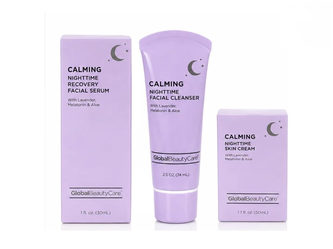 Care Calming Nighttime Skincare Set – Facial Cleanser, Recovery - Product Imagery