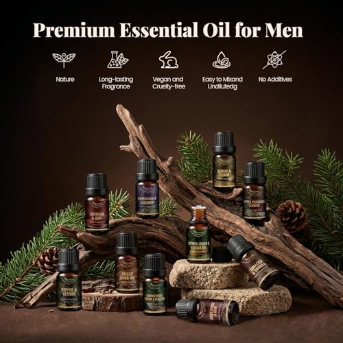 Men Essential Oils Set, Gift for Men, Masculine Diffuser Oil - Product Imagery