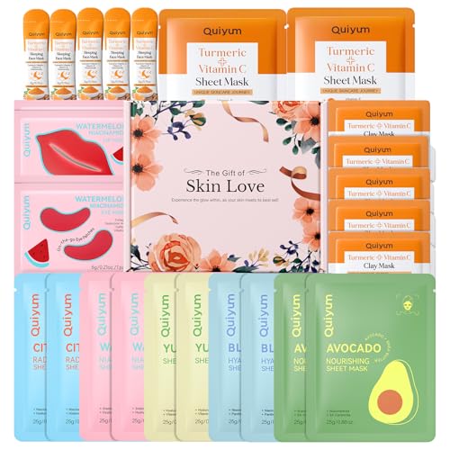 26PCS Face Masks& Lip& Eye Masks Skin Care Set for Women Teens - Product Imagery