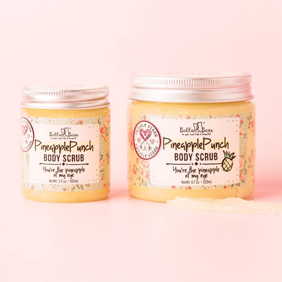 Bella and Bear Bella & Bear Pineapple Body Scrub Exfoliator – Vegan Sugar - Bella and Bear Official Product View 5