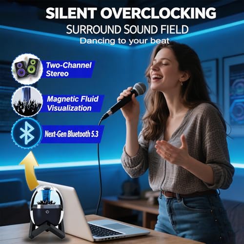 Dancing Ferrofluid Speaker,Magnetic Fluid Bluetooth Music Mate - Product Imagery