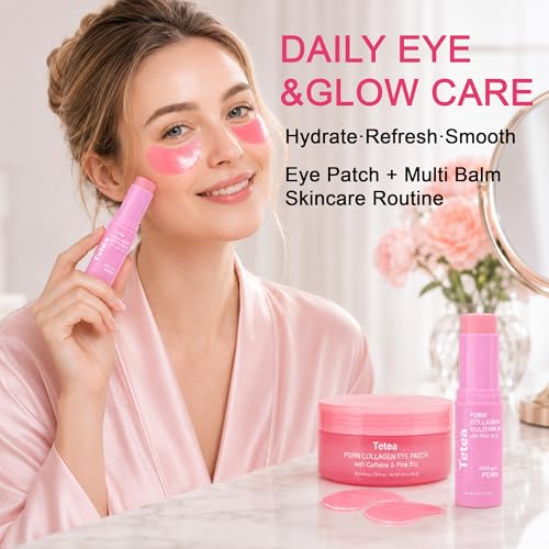 PDRN Pink Collagen Multi Balm Stick & PDRN Caffeine Hydrogel Eye - Product Imagery