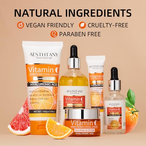 Vitamin C Skin Care Set Moisturizing Hyaluronic Acid Skin Care - Product Imagery