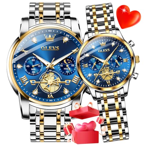 OLEVS Couple Watch His and Her Set Matching Watch Mens Womens - Product Imagery