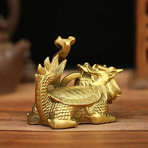 BRASSTAR 3.8"(H) Feng Shui Ruyi Longevity Dragon Turtle/Tortoise - Product Imagery