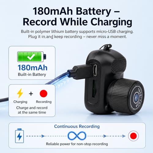 Mini Keychain Camera, 1080P 2MP Mini Thumb Sized Camera - Product Imagery