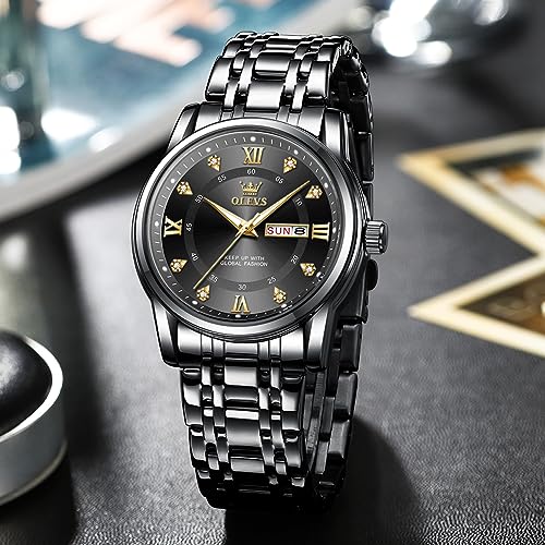 OLEVS Men Watch Analog Wood Wirst Watches Luxury Dress - Product Imagery