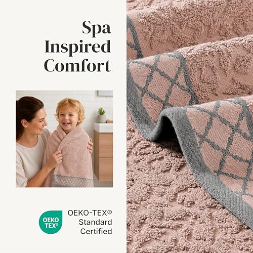 Modern Threads 6 Piece Bath Towel Set – Bathroom Towel Set with - Product Imagery