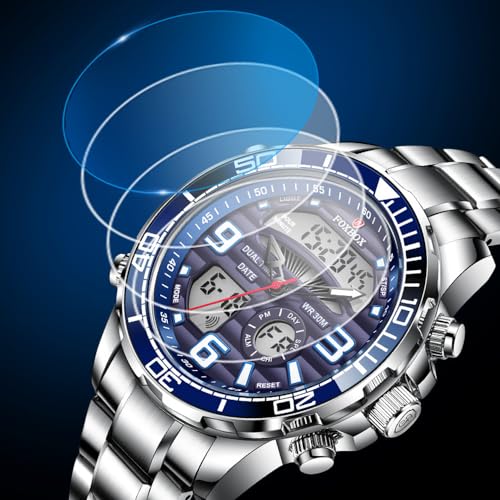 Men Luxury Dual Display Luminous Waterproof Analog Quartz - Product Imagery