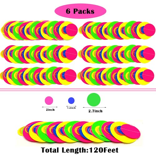 120feet UV Round Dot Paper Neon Garland Neon Streamers - Product Imagery