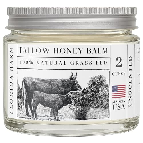 Tallow Honey Balm 2 oz Organic Raw Honey Castor Oil Grass - Florida Barn Official Imagery - 1