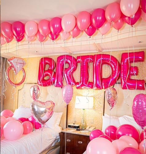 Pink Balloons Metallic Pink Balloon, 50Pcs 12Inch Hot Pink - Product Imagery
