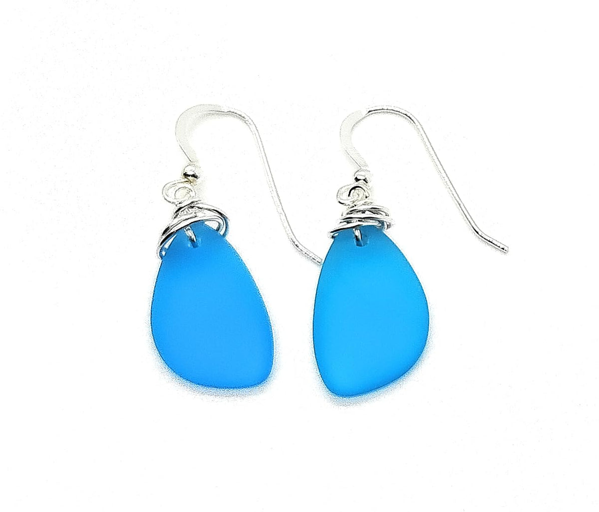 Popular Recycled Sea Glass Earrings on Sterling Silver Hooks - Aimee Tresor Official Imagery - 2