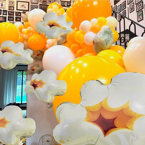 6 Pcs Popcorn Balloons, Jumbo 19 Inch Mylar Foil Decorations for - Product Imagery