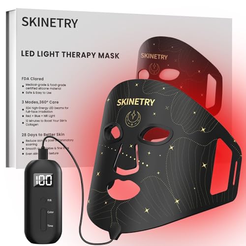 LED Face Mask Light Therapy Portable Red Light Therapy for - Skinetry Official Imagery - 1