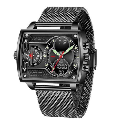 Luxury Men Boy Square Dial Digital Watch Luminous Waterproof - Product Imagery