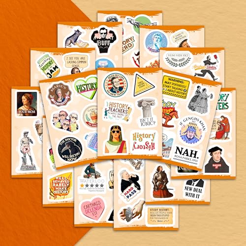 100Pcs History Stickers - History Gifts, Party Supplies - Vinyl - Product Imagery