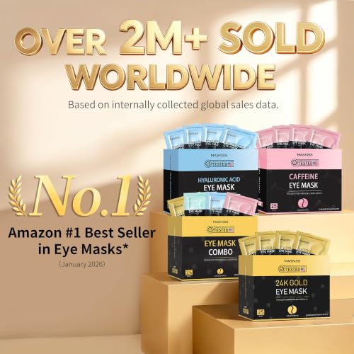 Maskiss 24k Gold Under Eye Patches (50 Pairs), eye mask, Colla... - Product Imagery