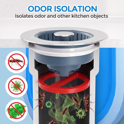 3 in 1 Kitchen Sink Drain Strainer Stopper Removable Basket - Product Imagery